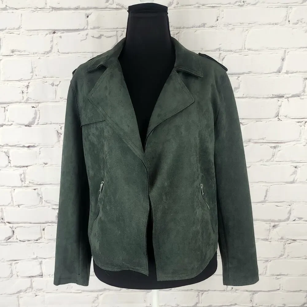 NWT Philosophy Moto Jacket faux suede Womens XL
